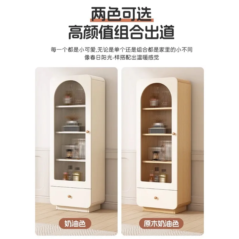 Cream windshield dining side wine, bookcase display, storage against the wall cabinet