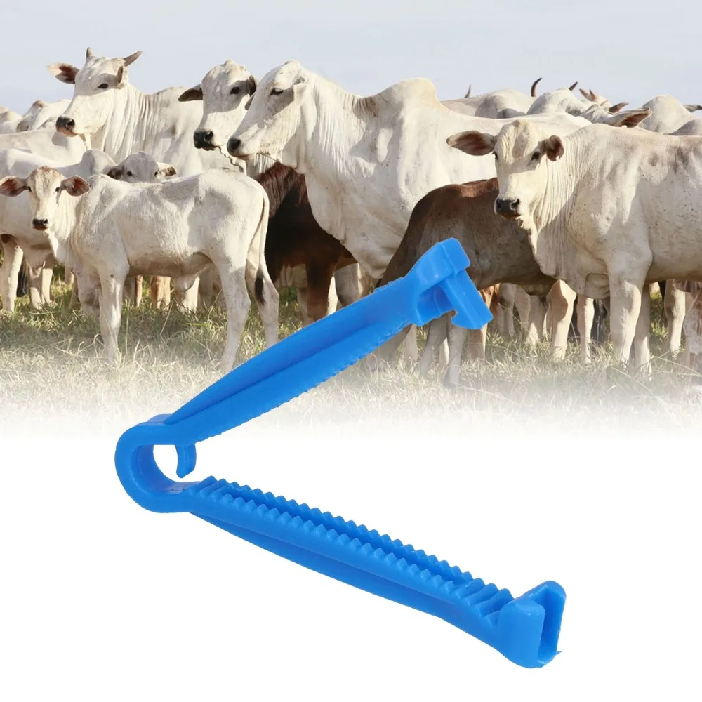 100pcs PVC Disposable Umbilical Cord Clamp Blue Non-Toxic Umbilical Cord Clips Non-Slip Serrations Tasteless