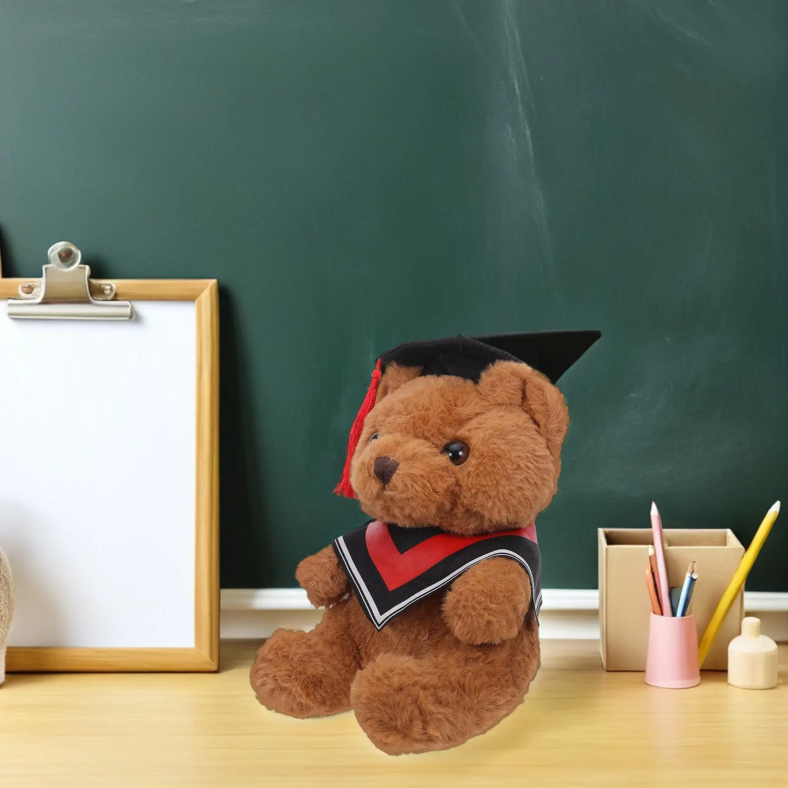 

Graduation Bear 10In Soft Stuffed Bear Cap Gown Decorative Graduation Season Kindergarten Preschool High School College