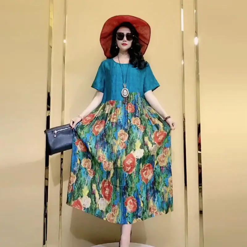 

Внешняя торговля, экспортное платье, распродажа, фотоплатье, дорожное летнее мясное покрытие, свободная утягивающая юбка