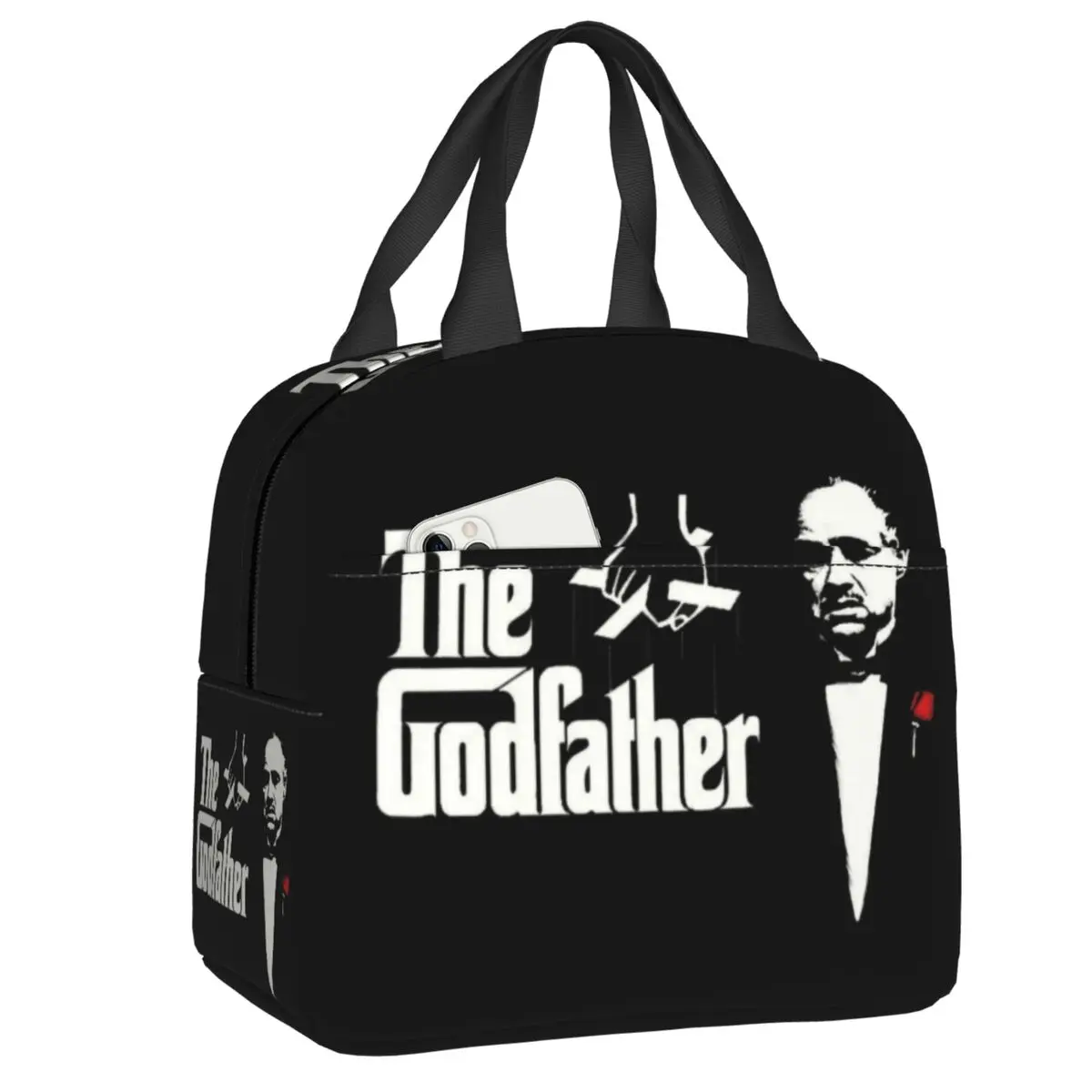 The Godfather Insulated Lunch Bag for Women Kids Gangster Movie Reusable Cooler Thermal Lunch Box Picnic Food Container Bags