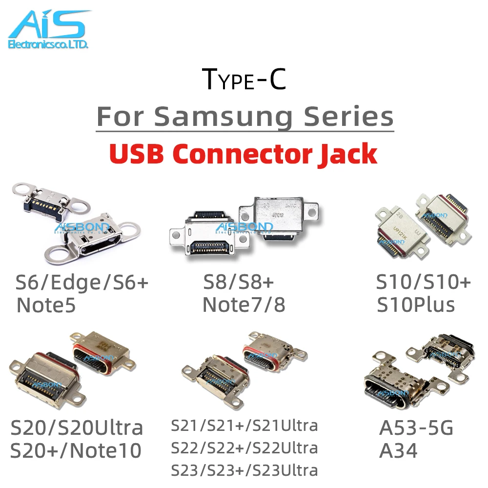 

5 шт., зарядное устройство, USB-порт для зарядки, док-станция, разъем для Samsung S23 S22 S21 Ultra S20 FE S8 S9 S10 S6 Plus A53 5G A34 A52 A72