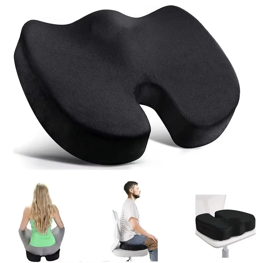 

Ergonomic Hemorrhoid Seat Cushion Non-slip Slow Rebound Orthopedic Seat Cushion Solid Color Breathable