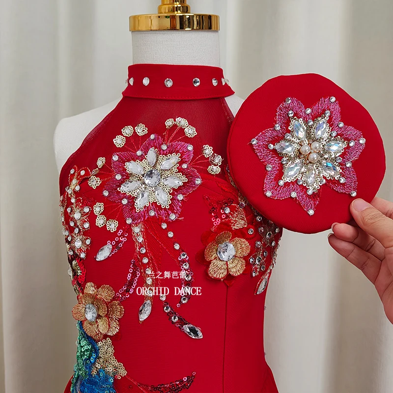 حار بيع الاطفال الفتيات الأطفال النساء الكبار أداء ارتداء الأحمر كيوبيد قميص طويل الباليه توتو ازياء