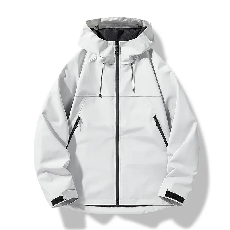 

LIBIELIY Spring Autumn Men's Casual Jackets Sports Windproof Waterproof Hooded Outwear Coats Solid Fashion Zippers Outdoor Coupl