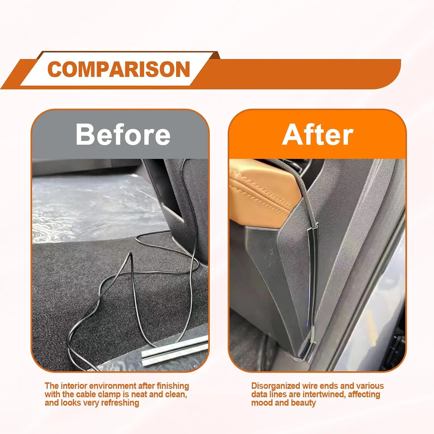 4/8 PCS Car Concealed Wire Cover, Self-Adhesive Auto Split Sleeving Wire Cord Organizer, Protector for USB, Audio and Video Line