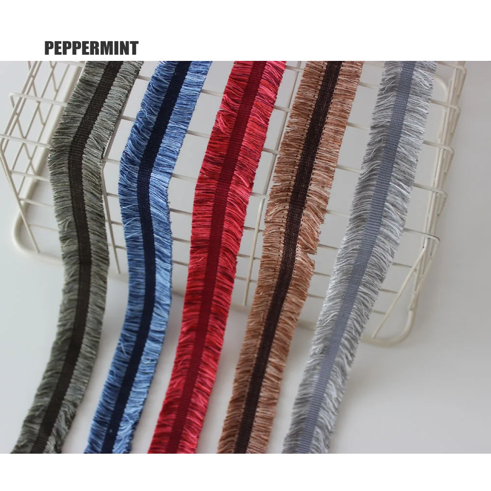 3 Yards 3cm Fringed Trim 2 Side Use Tassel Knitted Trim Ribbon Sewing Latin Dress Stage Garment Curtain Decorative