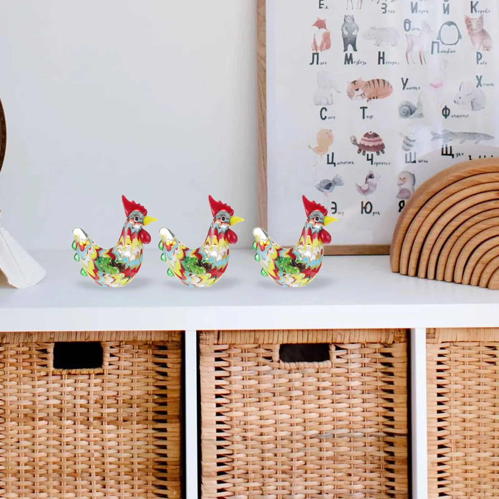 

Creative Rooster Adornments Desktop Decorations Unique Animal Models Friendly Indoor Outdoor Use Rooster Figurines