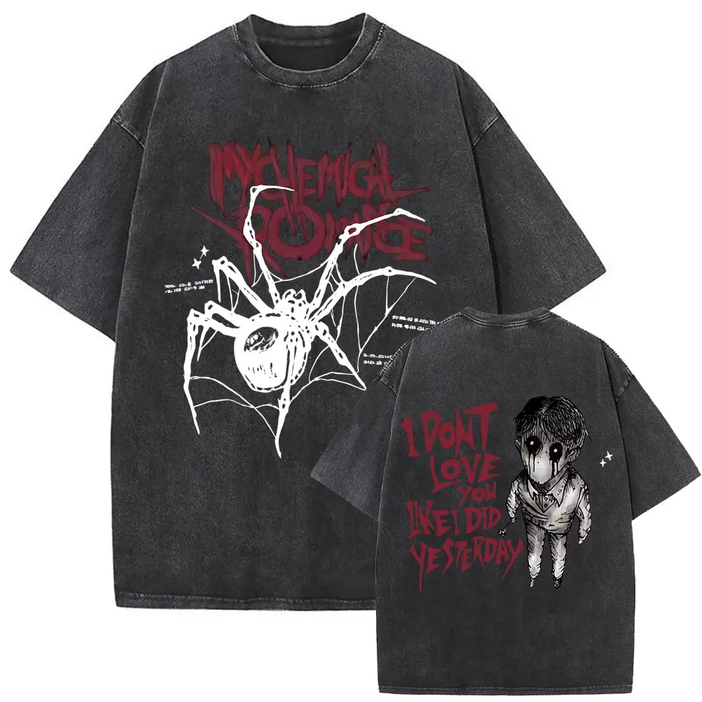 Washed Vintage Rock Band My Chemical Romance The Black Parade Tour 2025 T-shirt Men Women Fashion Punk Emo Oversized T Shirts