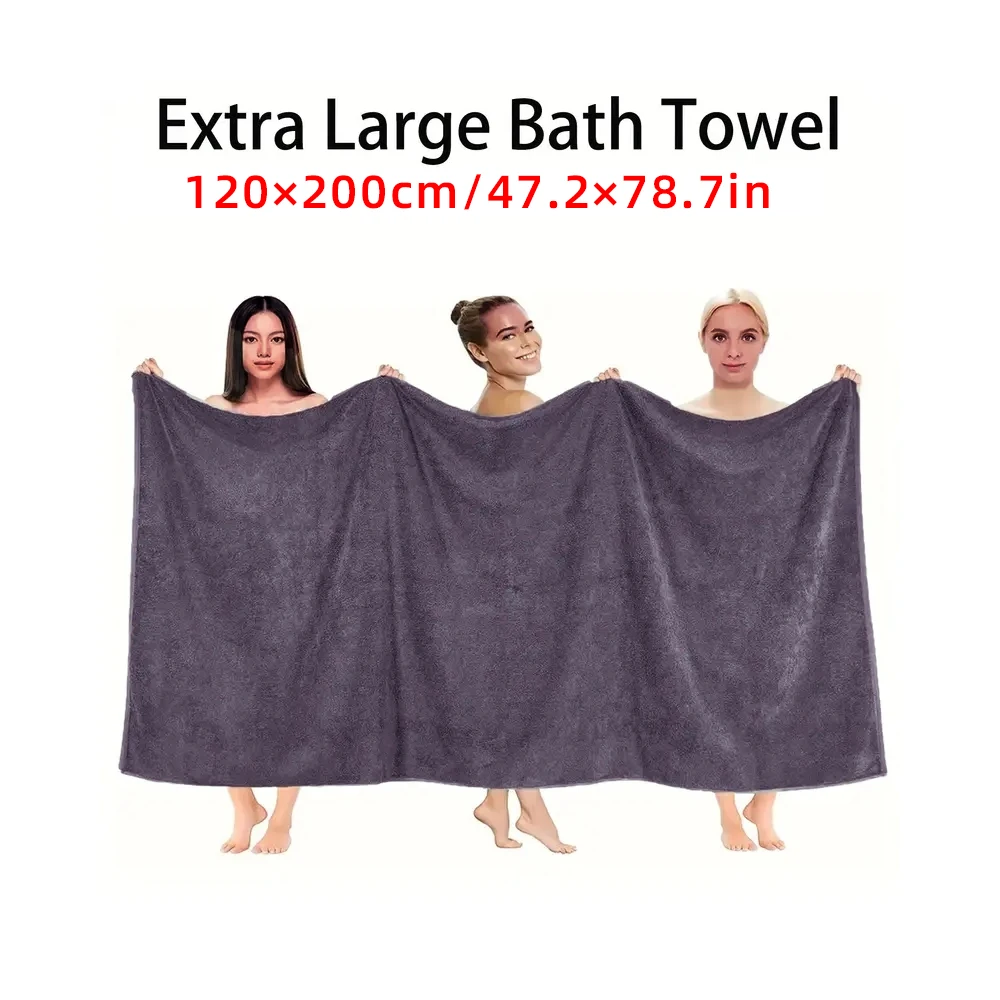 Solid Color Oversized Bath Towel Set, 47*78IN Soft Thickened Absorbent Shower Towels, Fast-Drying Fade-resistant Versatile Towel