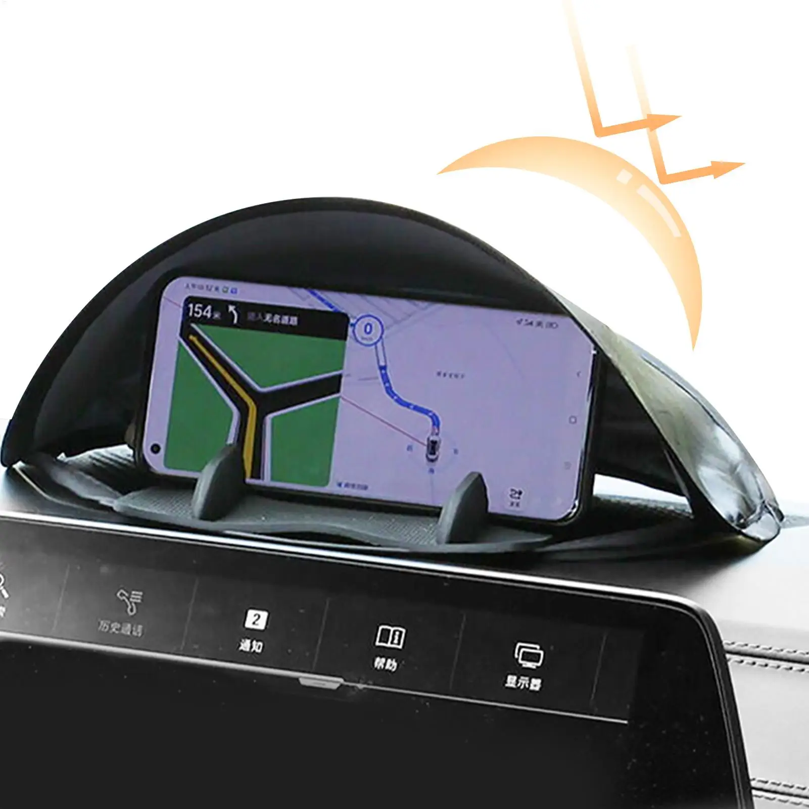Sun Shade Foldable UV Protection Glare Reduction Silver Coated Fabric For Car Navigation Safe Driving All Vehicle Models