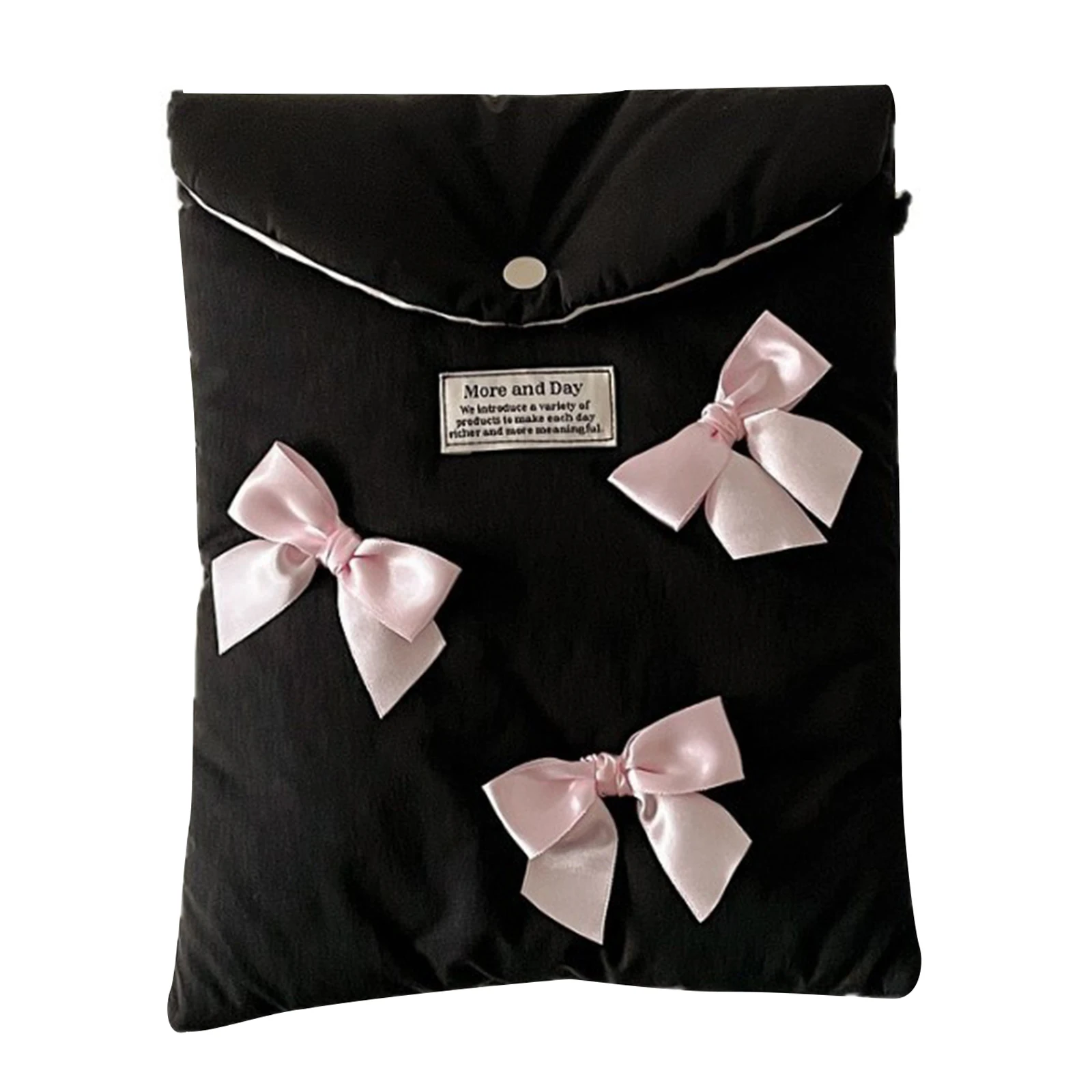 

Cotton Bow Cute Laptop Sleeve Minimalis Laptop Protective Case for Women Travel Vacation School Work