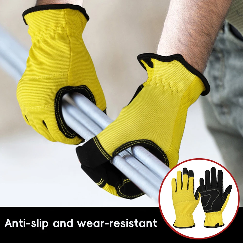 1Pair Work Protective Gloves High Dexterity Gloves Touch Screen Compatible with Excellent Grip Working Welding Mechanic Gloves