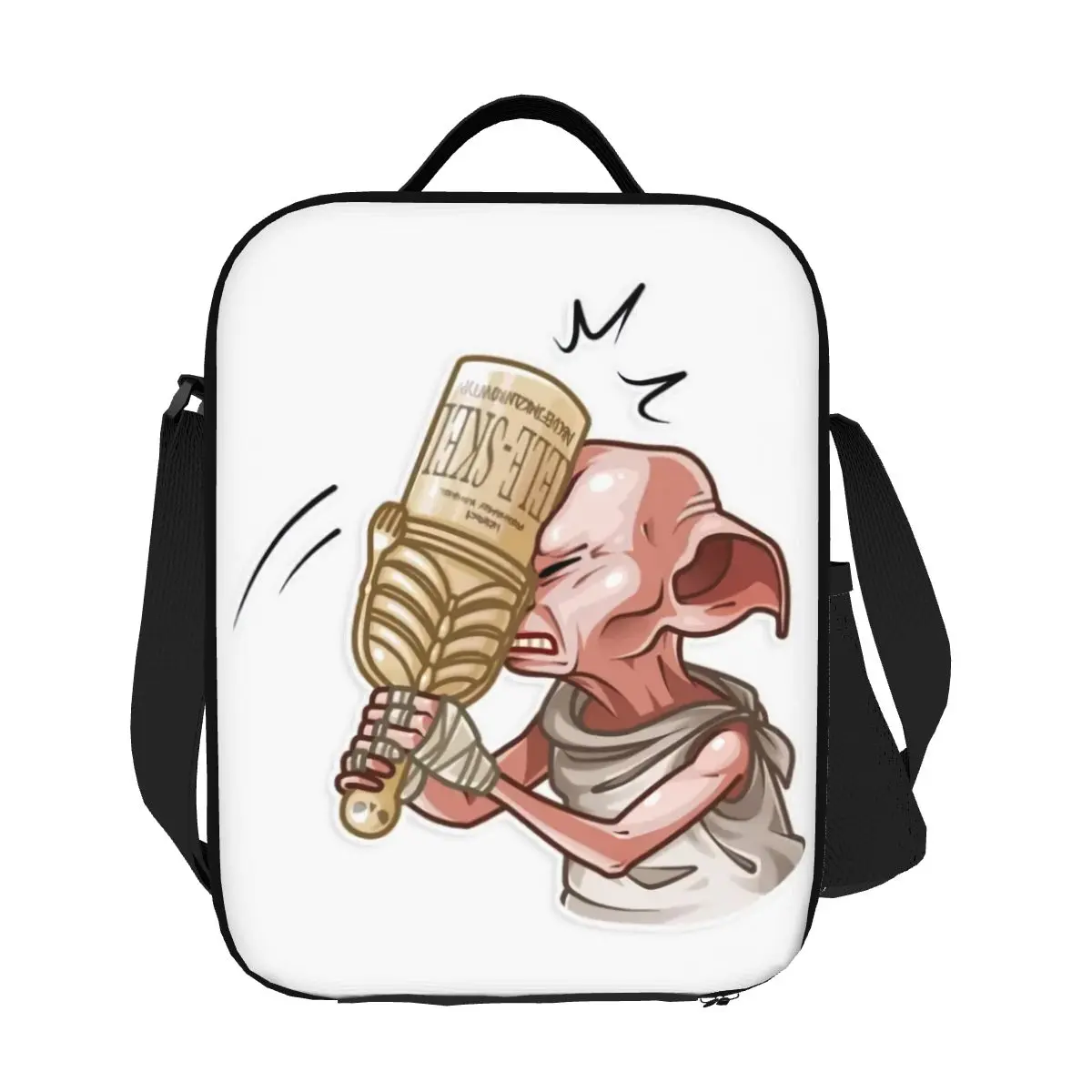 

Custom Dobby - Magic Movie Character Insulated Lunch Bag for Women Halloween Thermal Cooler Lunch Box Office Picnic Travel