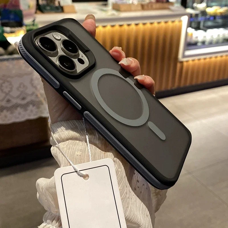 Luxury Magsafe Matte Phone Case For iPhone 11 12 13 14 15 16 17 Pro Max Plus Air Magnetic Bumper Back Cases Cover - náhled 6