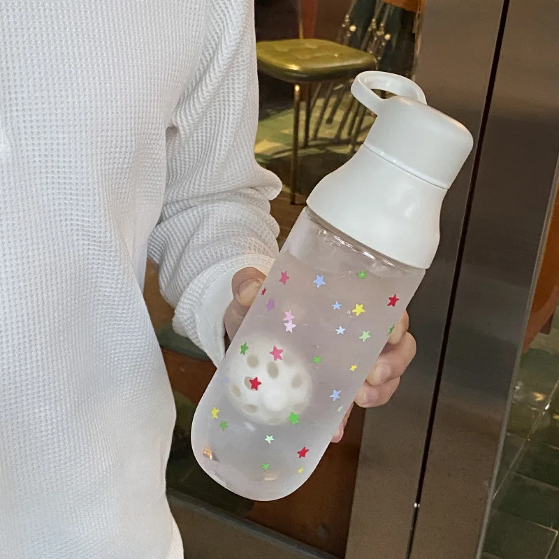 Botella Mezcladora de Proteína con Diseño de Estrella de 600 ml, Botella Mezcladora de Proteína de Suero, Taza de Agua Portátil para Gimnasio