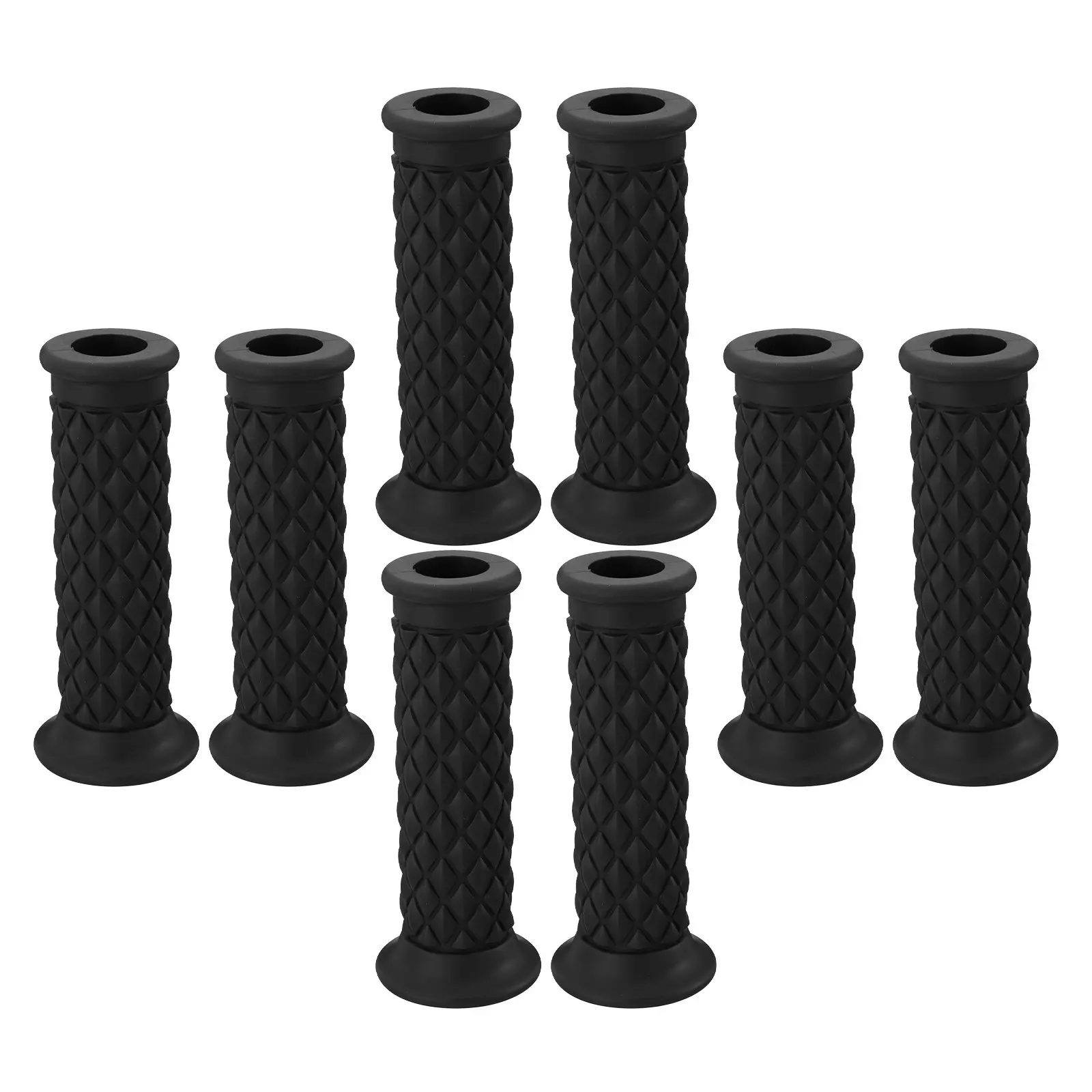 4Pairs Motorcycle Handle Grips Retro Non Slip Tube Vintage Style Covers for Dirt Bike Atv Universal Rubber Grip Accessories