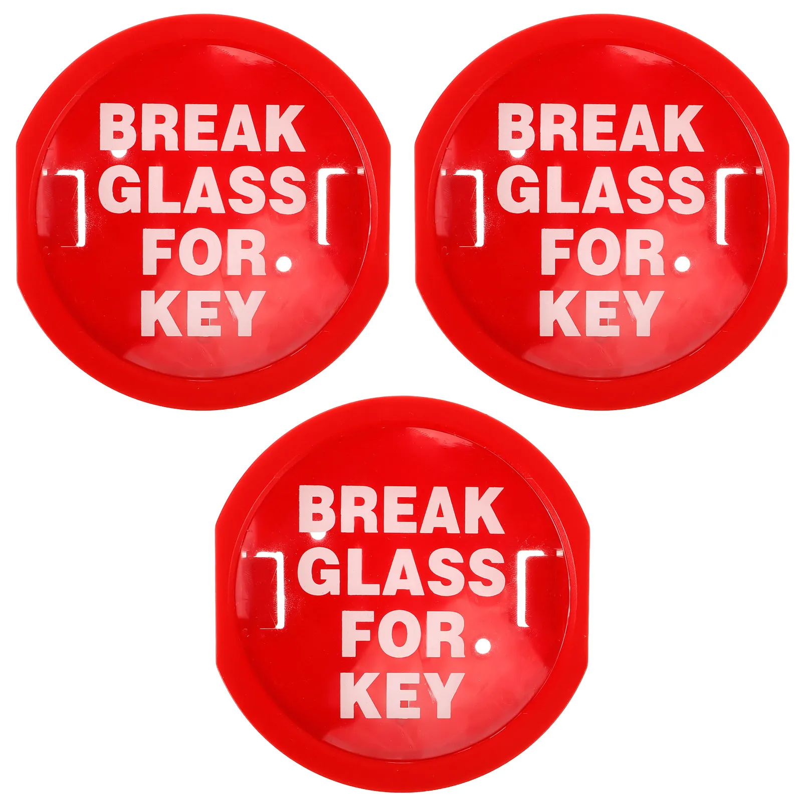 3Pcs Emergency Fire Key Storage Box Wall Mounted Door Safety Lock Box Red Visible Quick Security Lockbox