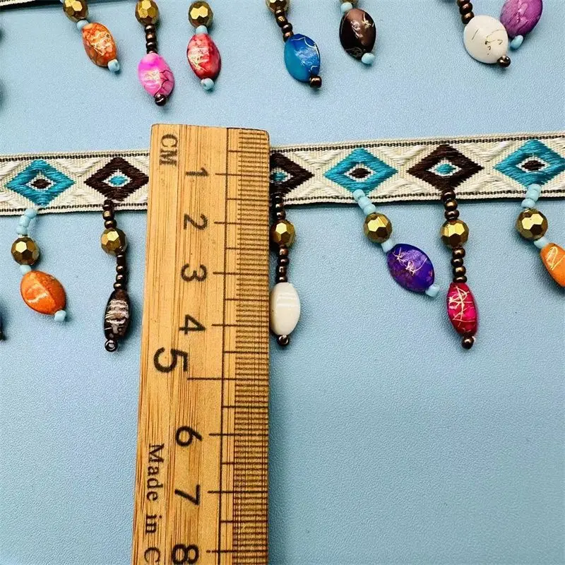 Width 4cm L 50CM Bead New Clothing DIY All Handmade Beaded Bead Curtain Fringed Lace for Curtain Skirt Wedding Dress