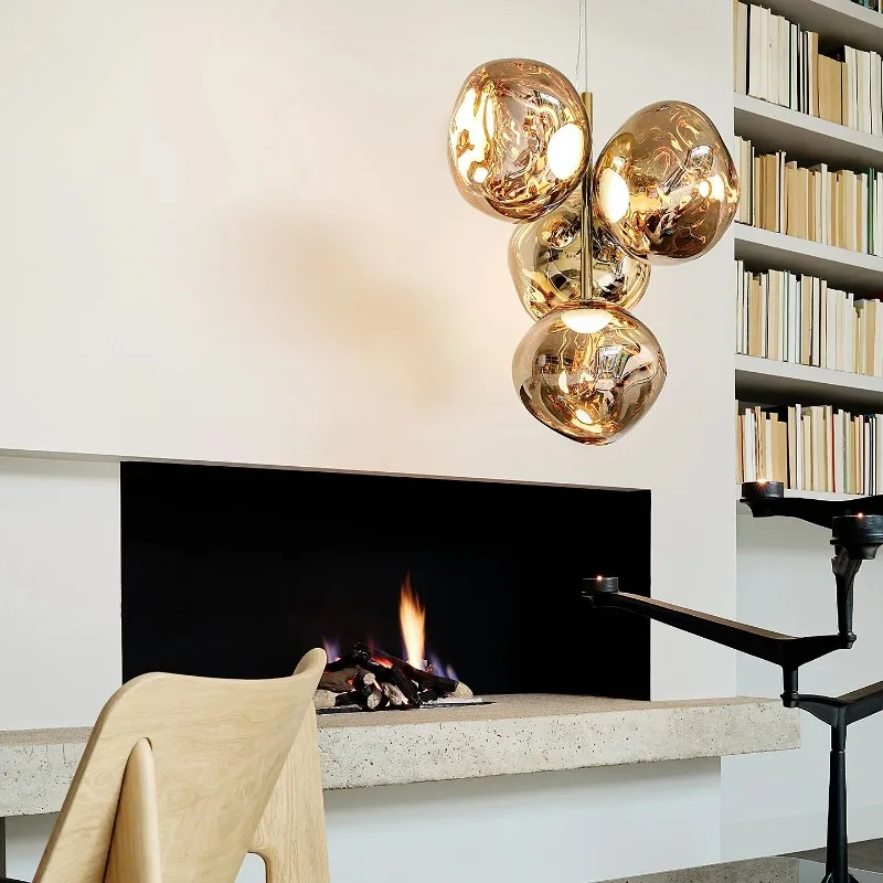 2026 new art modern restaurant multi-head lava chandelier
