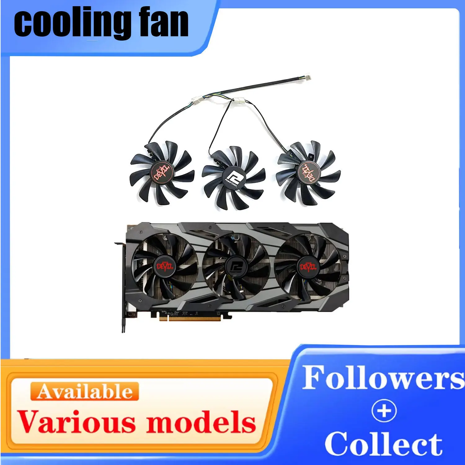 Brand new 85MM 4PIN CF9015H12S RX5700 5700XT GPU fan for Powercolor Radeon Rx5700 5700xt Red Magic graphics card