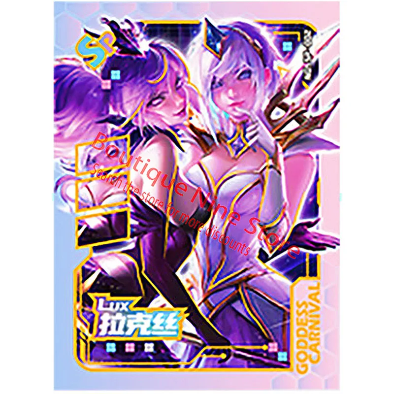 Anime Character Goddess Carnival Number SP Rare Foil Card Ahri Akali Zero two Tifa Bronzing Collectible Foil Card Toy Gift