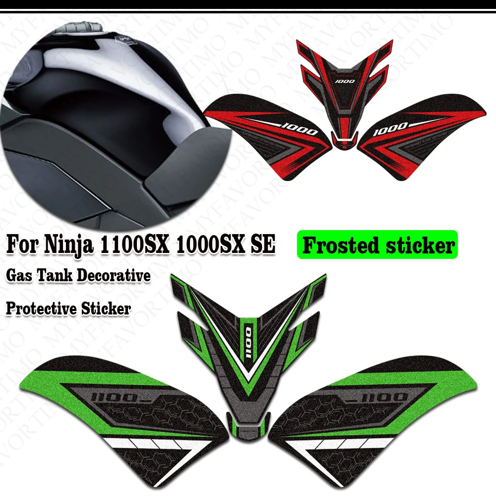 For Ninja 1100 1000 SX 1100SX 1000SX SE Tank Pad Knee Grip Gas Fuel Oil Protection Anti-slip Stickers Decals Accessories