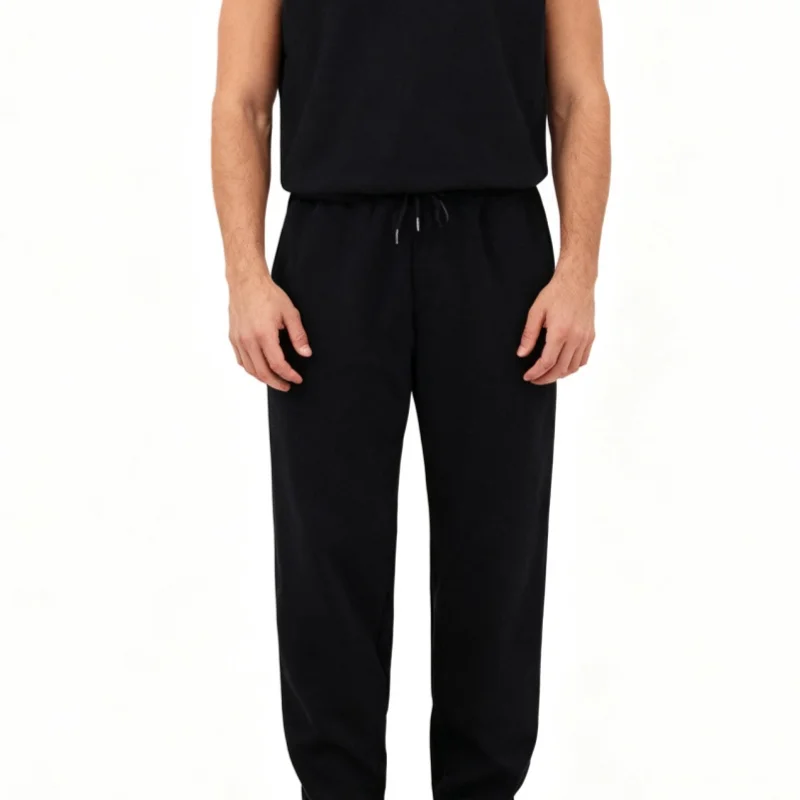 

Мужские спортивные тренировочные джоггеры, повседневные спортивные штаны свободного кроя, весенне-осенние брюки на флисовой подкладке, брюки с эластичной резинкой на талии и завязками.