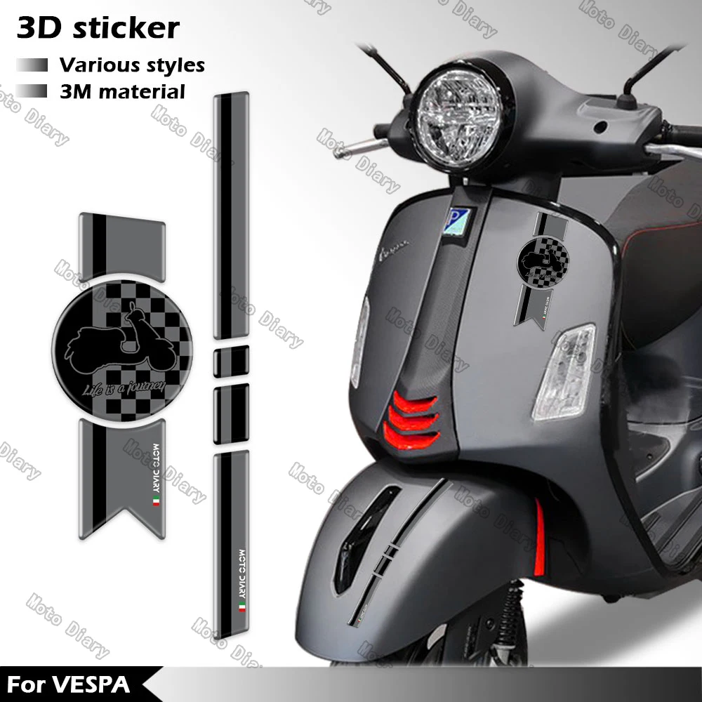 Naklejka 3D VESPA przedni błotnik Retro naklejki boczne wodoodporne dla vespa gtv 300 250 125 sprint sprint spring px 150 lx 125 50
