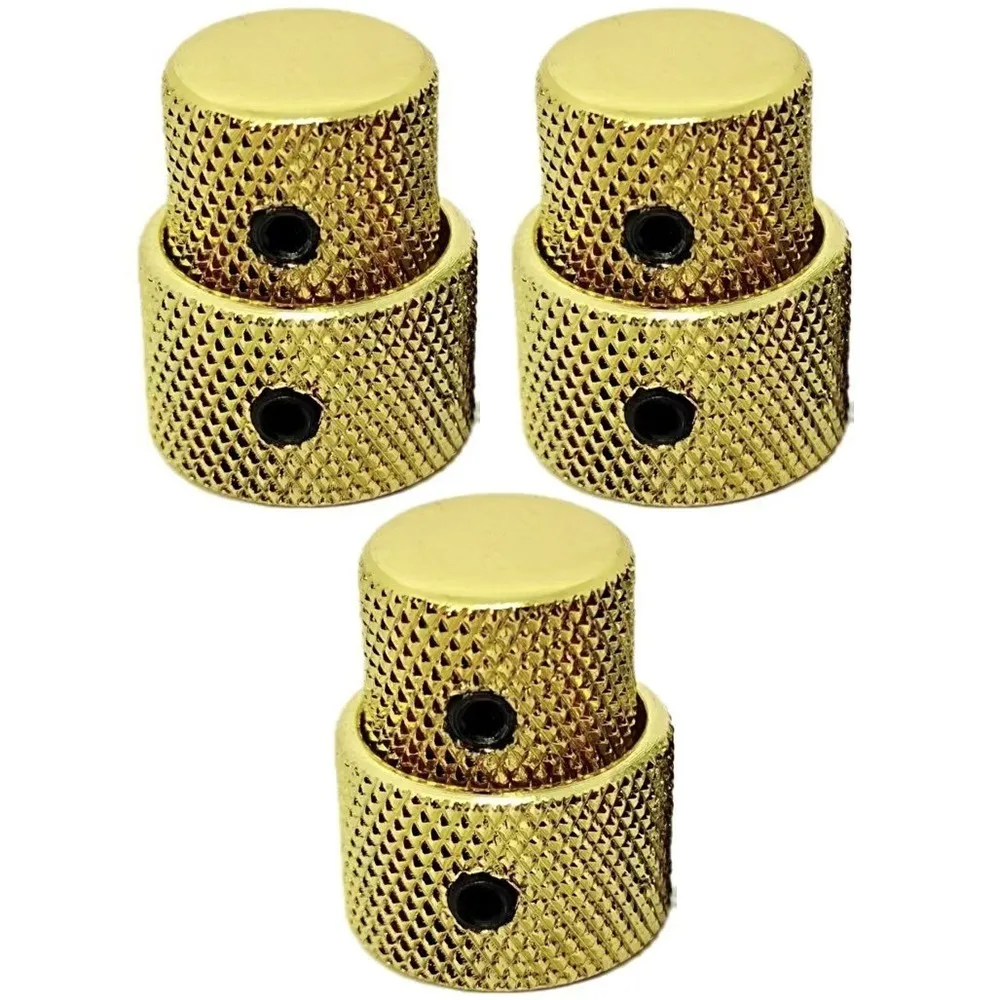 3Pcs Domed/Flat Dual Concentric Stacked Control Knobs Double Layer Removable 2 in 1 Volume Speed Control Knobs Rust-proof