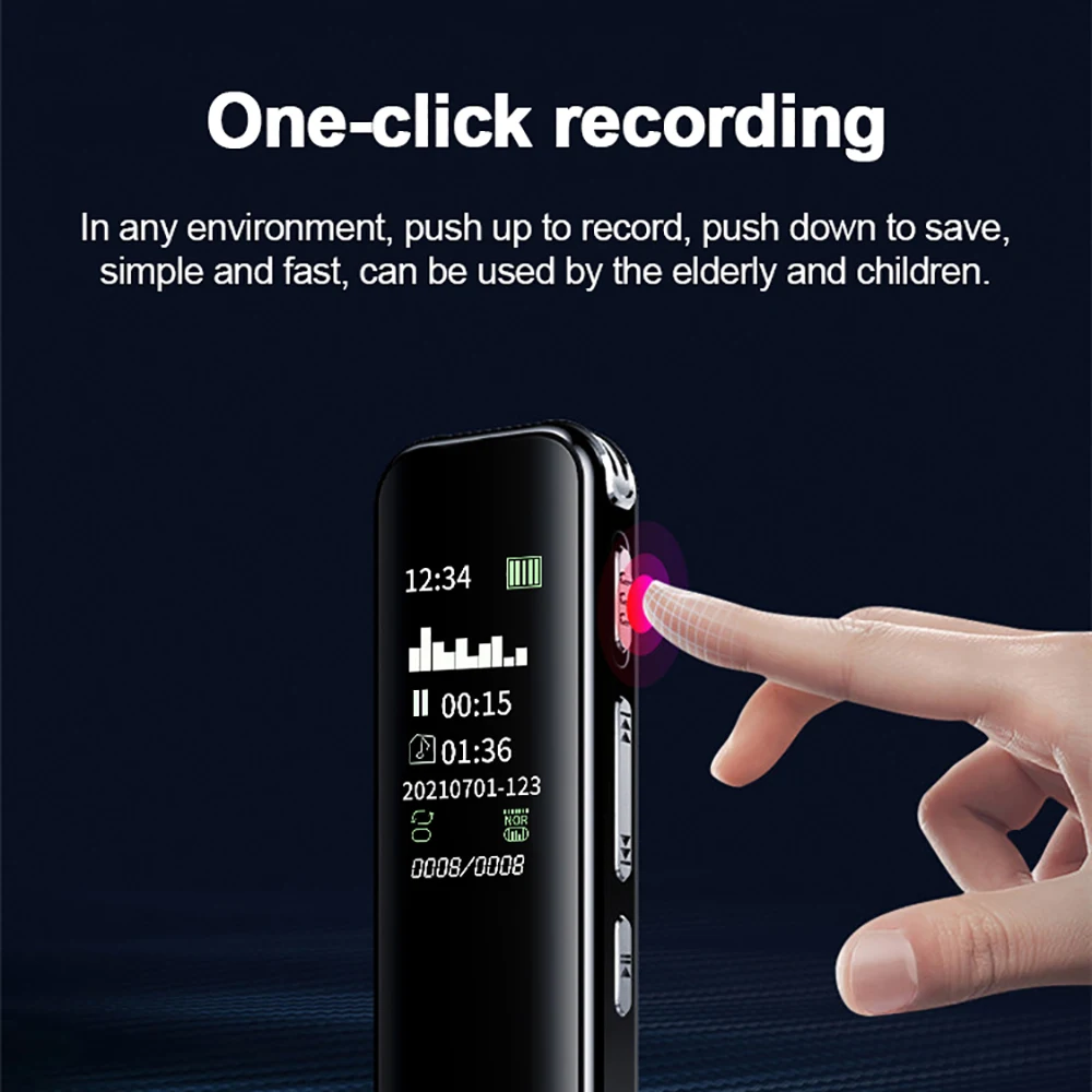 Voice Recorder Recording Activated Audio Sound Digital Professional Dictaphone USB PCM 3072Kbps