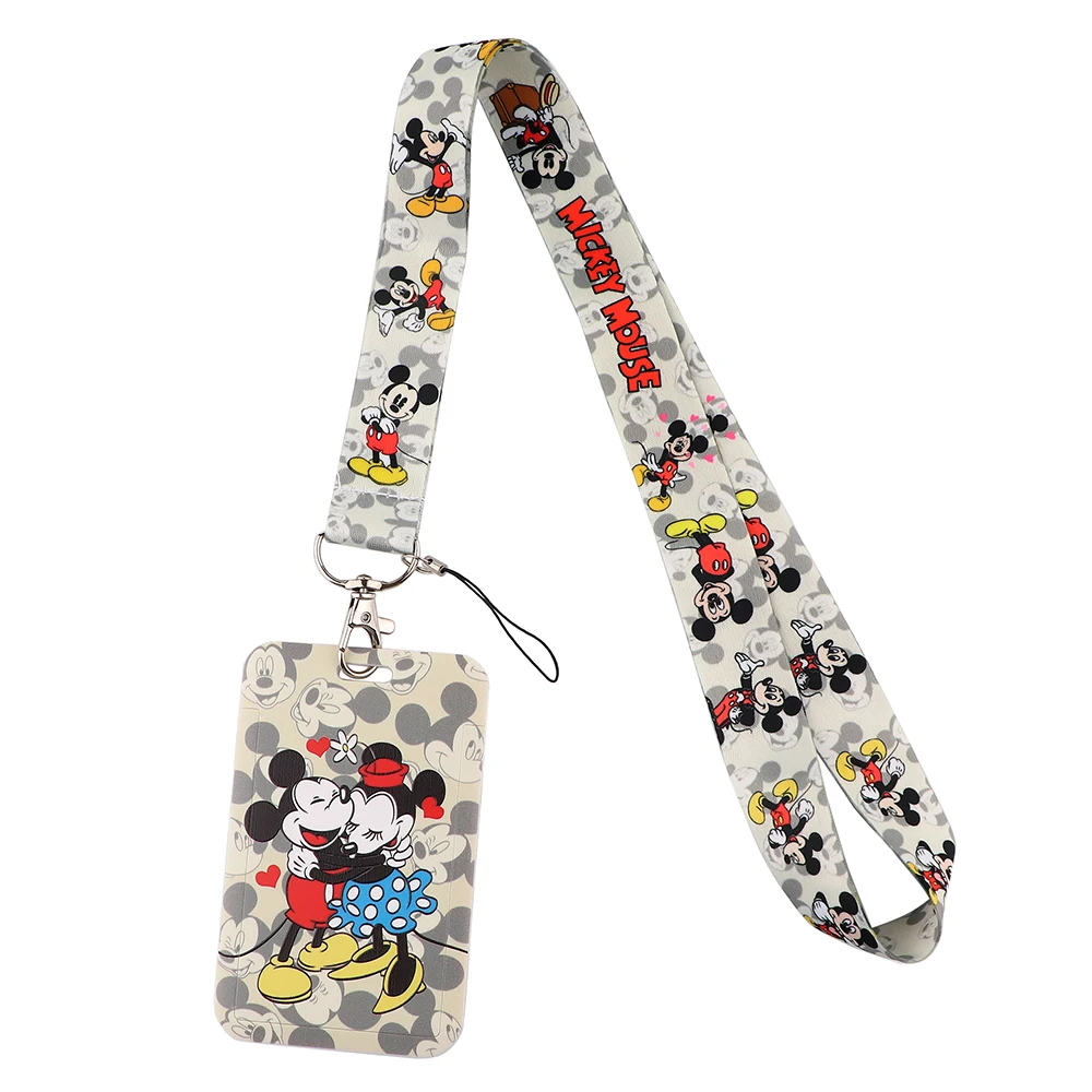 Cartoon Cute Mouse Lanyard Card Holder Anime Neck Strap for Key ID Card Phone Straps Badge Holder Key Ring Accessories Gifts