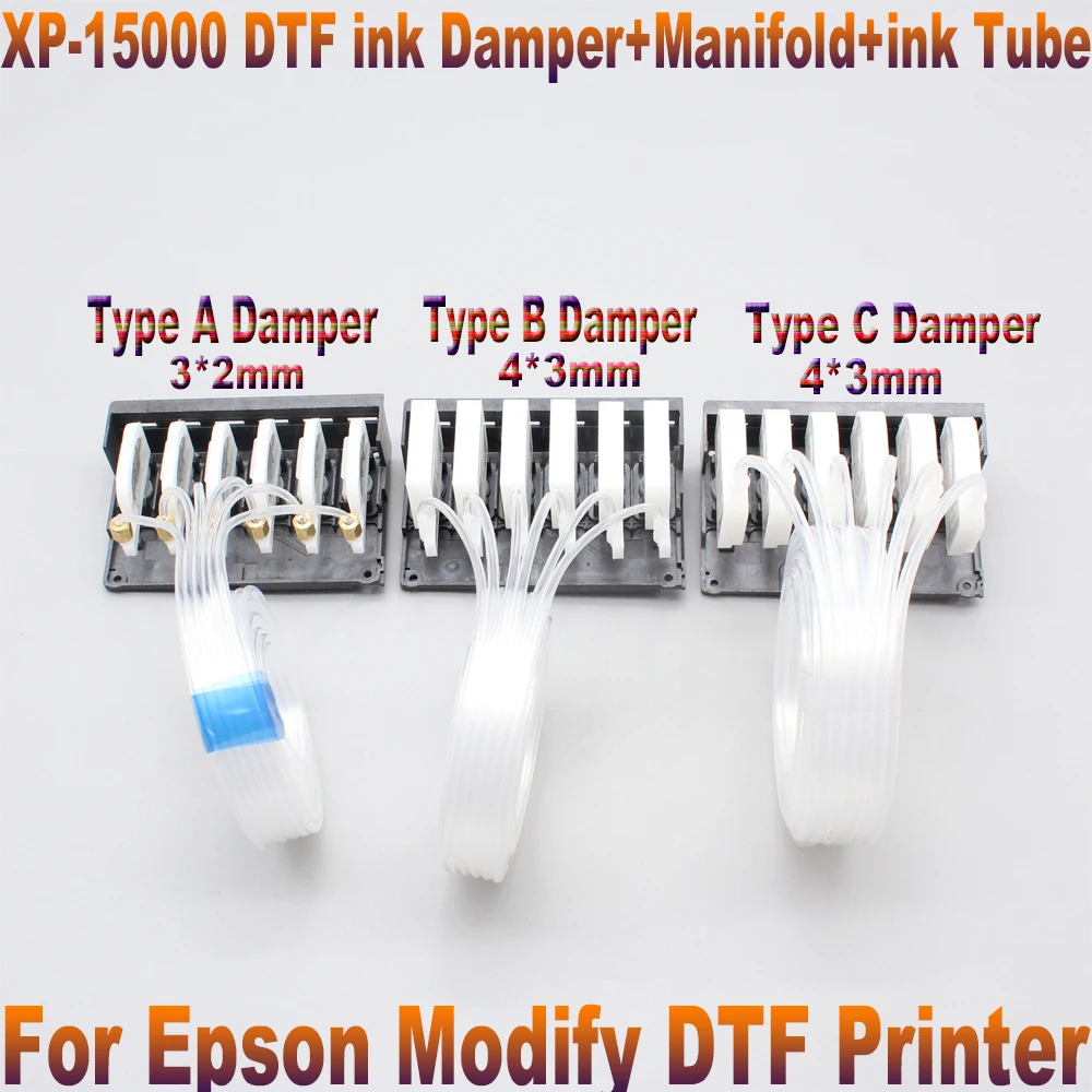 

Адаптер коллектора печатающей головки DTF XP15000 с демпфером чернильной трубки для Epson XP-15000 XP 15000 DTF, модифицированная трубка демпфера чернил