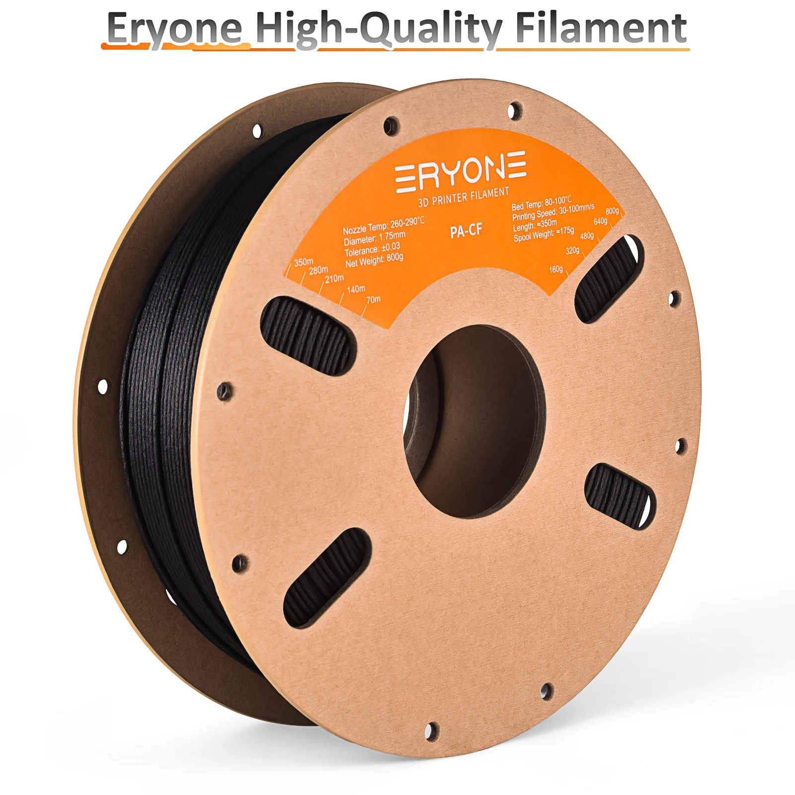 ERYONE Carbonfaser PA6 PA12 Nylon Filament, PA12-CF PA6-CF 3D-Drucker Filament, 1,75mm +/- 0,03mm, Passend für die Meisten FDM-Drucker