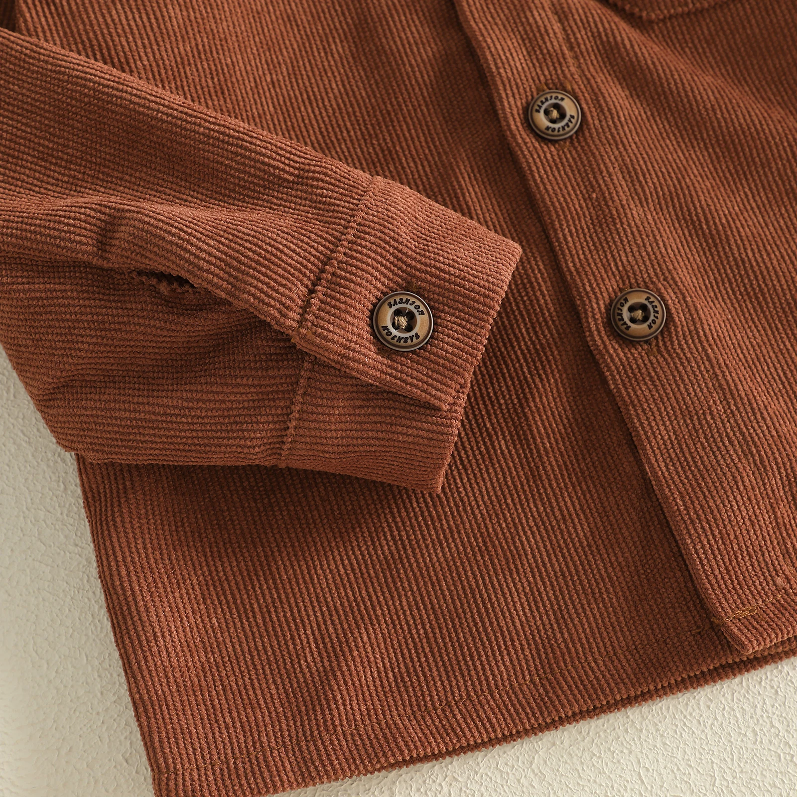 Thanksgiving Toddler Boy Girls Shirt Jacket Turkey Embroidery Button Down Long Sleeve Lapel Neck Corduroy Shacket