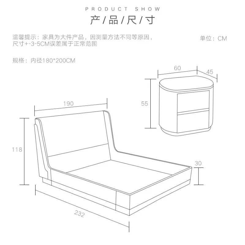 Light luxury post-modern minimalist double bed Hong Kong-style master bedroom wedding bed