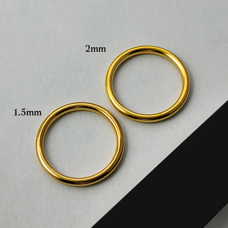 1.5/2.5/2mm Rounded Thin Rings for women stainless steel Gold Silver Color Stackable Circle minimalist Jewelry Size 5 6 7 8 9 10