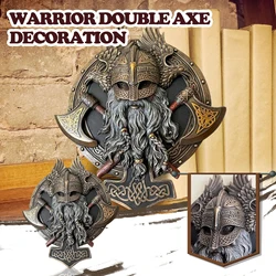 Ares Wall Plaque Valhalla Sculpture, Viking Warrior Axe Wall Decoration Home Wall Hanging Decor Holiday Birthday Gift Gothic