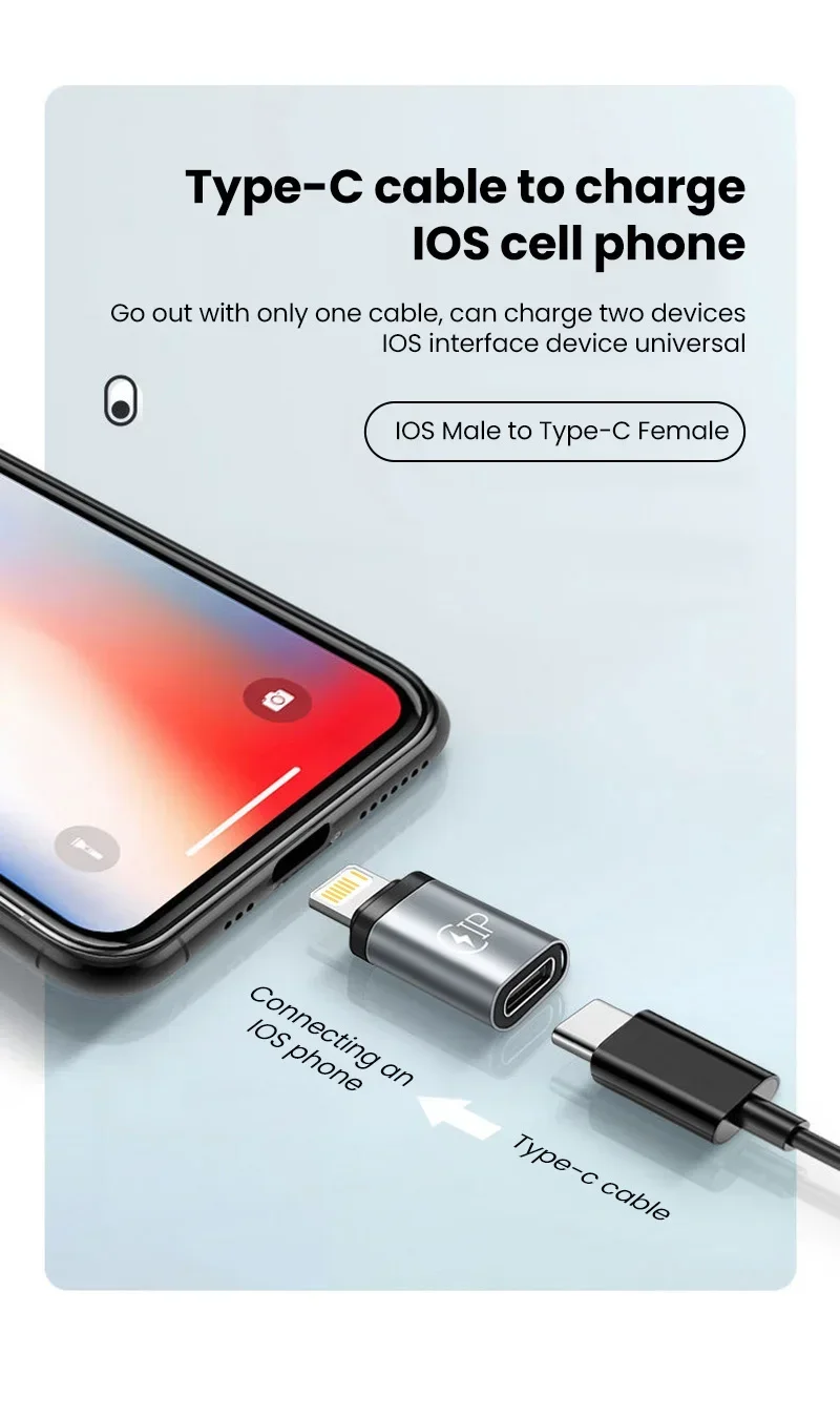 USB C Adapter USB Typ C auf Lightning Buchse Konverter für IPhone 15 14 13 Xiaomi Samsung Lightning Ladegerät Mobile Zubehör – Detail 5