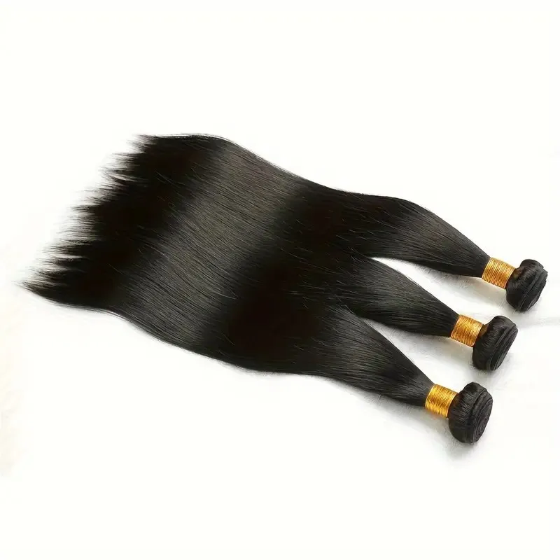 

Прямые пучки человеческих волос, натуральные черные бразильские волосы Remy, 1/3/4 шт., 14-30 дюймов, пучки плетения волос