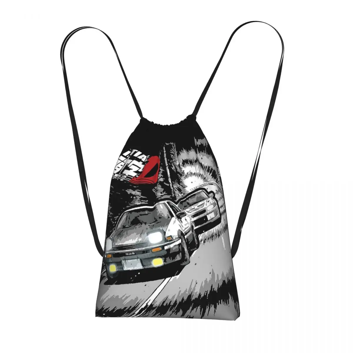 Initial D - Mountain Drift Racing AE86 Drawstring Backpack hiking cycling Bag Portable Travel Drawstring Bag for Men Women