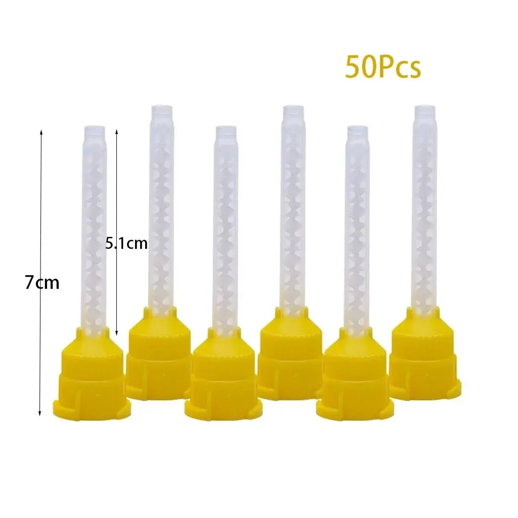 50Pcs Dental Mixing Tips Tubes Disposable Nozzles Head Impression Materials Silicone Rubber Conveying Dentistry Lab Product