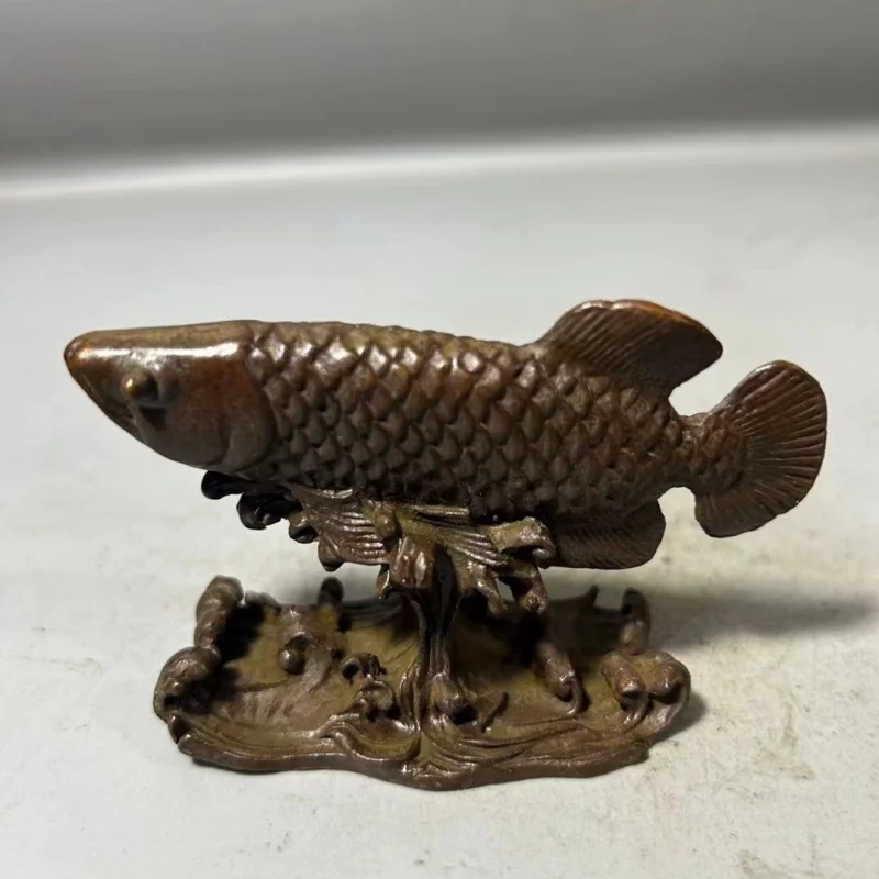 Solid Gold Arowana Ornaments Year Fish Desktop Office Tea Table-Way Decoration Ornaments