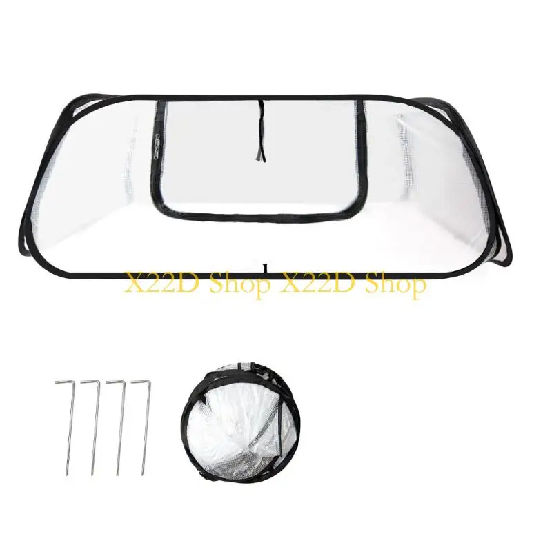 X22D Garden Cover for Raised Bed Foldable Clear Greenhouse for Freeze Protective Row Plant Cover Accelerator Door Vegetable