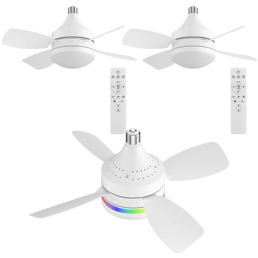 

E27 Socket Ceiling Fans with Lights 4 Blades LED Ceiling Fan Light Replacement Light Bulb/Ceiling Fan Living Room Study Home Use
