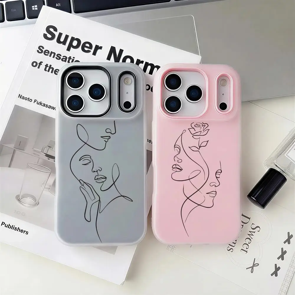 

Character SketchS Phone Case 2-in-1 Detachable Clear Case with Slot for Cards & Photos iPhone 12-17