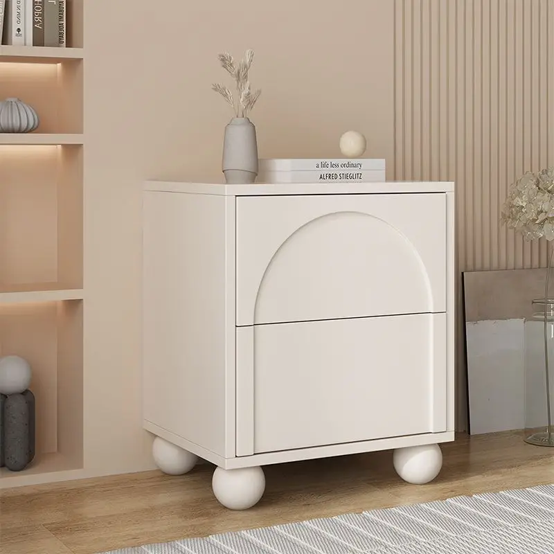 

Solid wood bedside table Simple modern household bedroom storage cabinet Cream wind Internet celebrity side cabinet Creative min