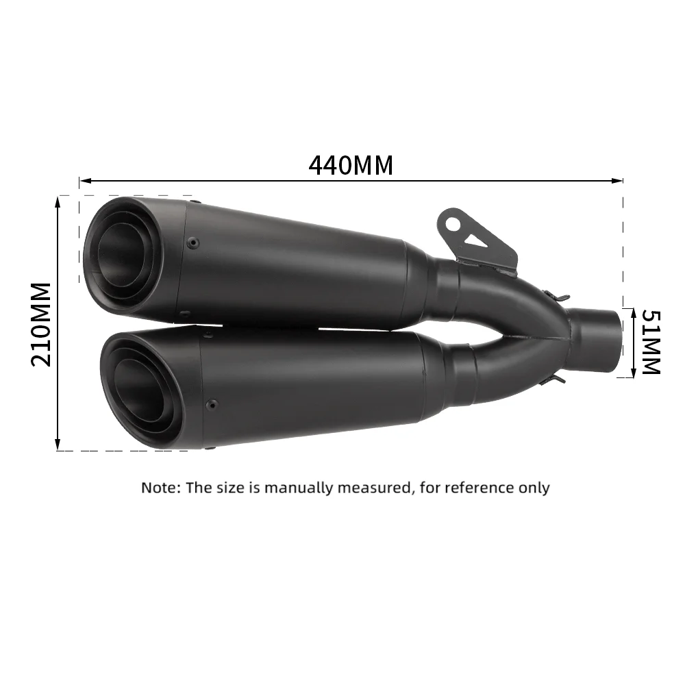 Motorcycle Exhaust High Performance Kit Universal 51MM Interface Three Layer Double Hole Escape Muffler For zx4r mt07 pcx125 C26