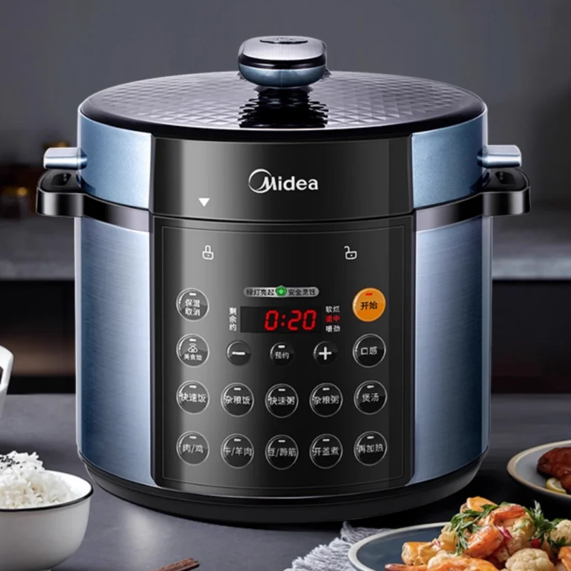 طنجرة ضغط كهربائية، وعاء طبخ أرز متعدد الوظائف سعة 5 لتر، وعاء طبخ أرز ذكي أوتوماتيكي بالكامل