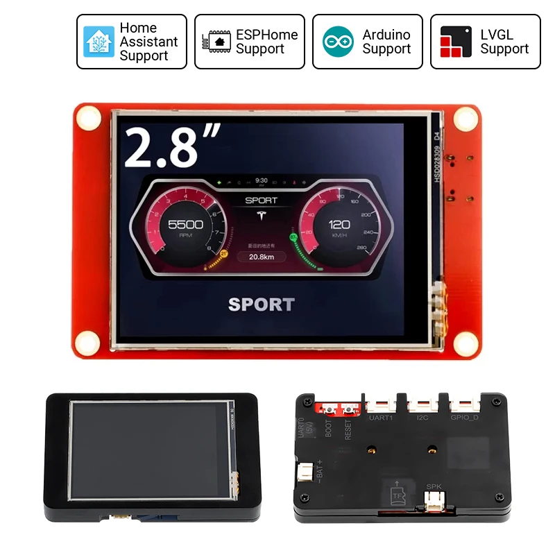 Imagem -02 - Polegada 240*320 Resolução Hmi Touch Screen Tft-lcd Módulo de Exibição Inteligente com 16 Lições para Arduino Lvgl Crowpanel-esp32 2.8